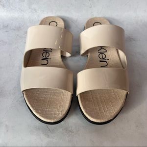 Calvin Klein Posey Soft White Slide Sandals